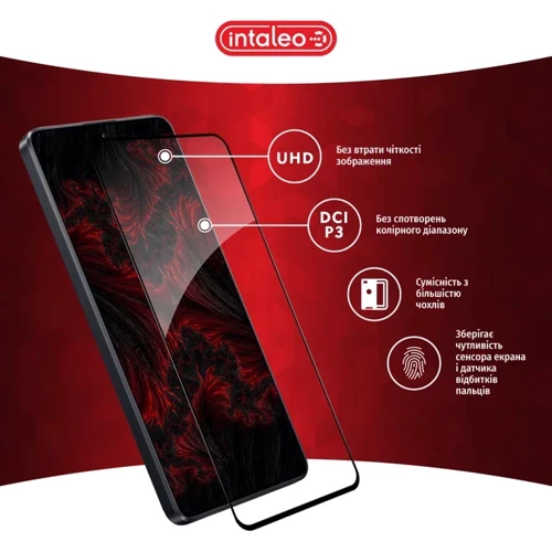Intaleo Tempered Glass Full Glue Black for Xiaomi Poco X6: Цвет черный