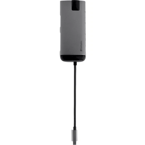 Адаптер Verbatim USB-C to 3xUSB3.0+HDMI+SD/MicroSD+RJ45 (49142): Колір серый