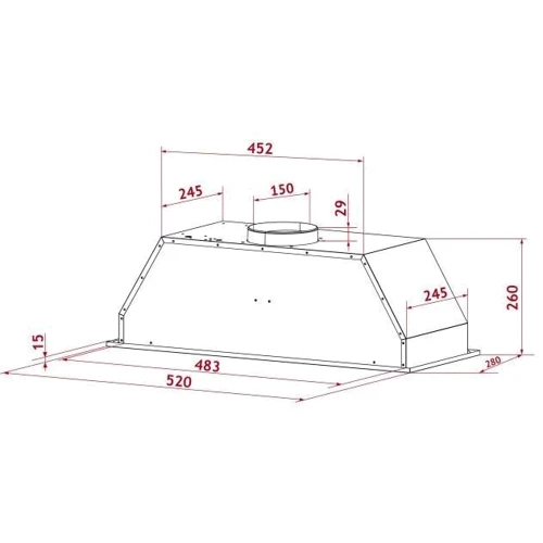 Вытяжка Perfelli BIS 58844 WH 1200 LED: Тип монтажа Встраиваемый