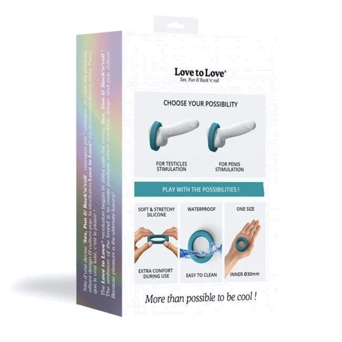 Эрекционное кольцо широкое Love To Love COOL RING - TEAL ME