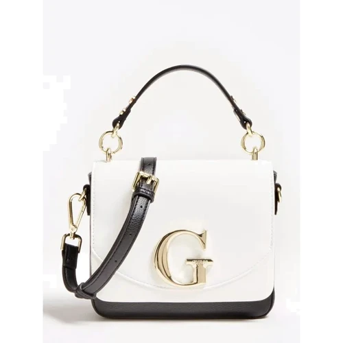 Женская сумка-сэтчел Guess Genevieve Mini Crossbody Flap черно-белая (HWGENVP0287-BML)