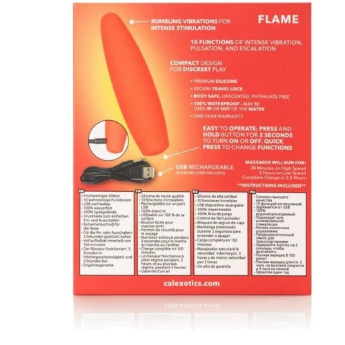 CalExotic Red Hot Flame вибромассажер 12x3.25 см