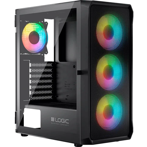 Корпус Logic concept PORTOS MESH+GLASS ARGB fans 4x120mm BLACK (AT-PORTOS-10-0000000-0002)