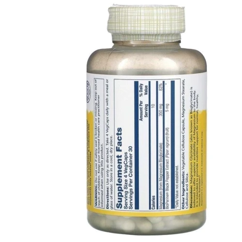 Solaray Magnesium Glycinate Магний глицинат 350 mg 120 Vegetarian Capsules (SOR39151)