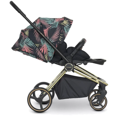 Коляска универсальная 2в1 El Camino Persona ME 1091-G (black pink palm) фото 7