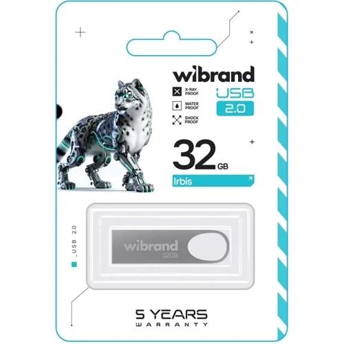 USB-флешка Wibrand 32Gb Irbis USB 2.0 Silver (WI2.0/IR32U3S): Стандарт USB USB 2.0