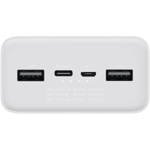 Зовнішній акумулятор Xiaomi Mi Power Bank 3 30000mAh Quick Charge 18W White (PB3018ZM/VXN4307CN): Кабелі / перехідники для смартфонів в комплекті micro USB