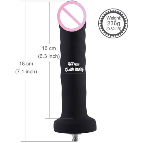 Силиконовый фаллоимитатор для секс-машин Hismith 7.1″ Anal Dildo Black