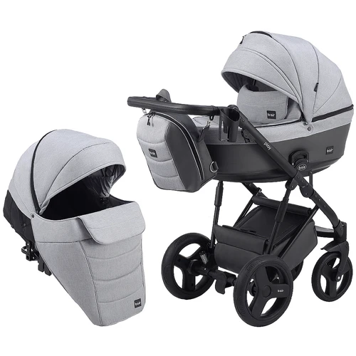 Коляска 2 в 1 Bair Play Plus Soft BPS-218 серый - графит (кожа)