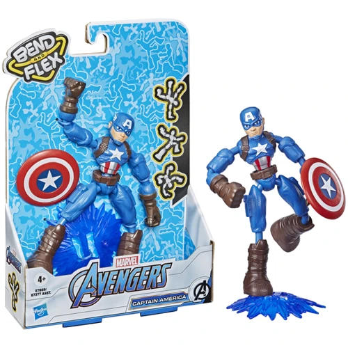 Фігурка Hasbro Месники Бенди 15 см E7869 Avengers Bend And Flex Captain America (E7377_E7869): Тип Персонаж мультфільму, фільму