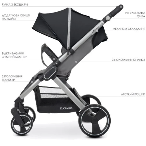 Прогулочная коляска El Camino Dynamic ME 1053 (onyx) фото 10