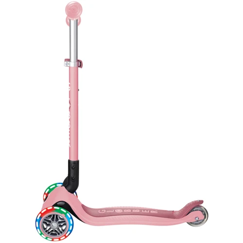 Самокат Globber серии PRIMO FOLDABLE LIGHTS, пастельно-розовый, 3 колеса с подсветкой 50 кг 3+ (432-211-3): Конструкция рамы складная