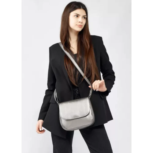 Женская сумка почтальонка Sambag Rose MZN silver серебристая (94000004): Пол Женский