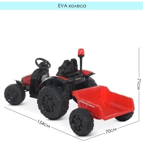Дитячий електромобіль Bambi Racer трактор з червоним причепом (M 4573EBLR-3): Вага, кг 18.5