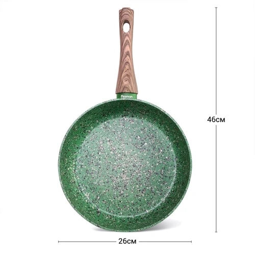 Сковорода глубокая Fissman Malachite 26x6.5см (14310): Тип сковороды Глубокая
