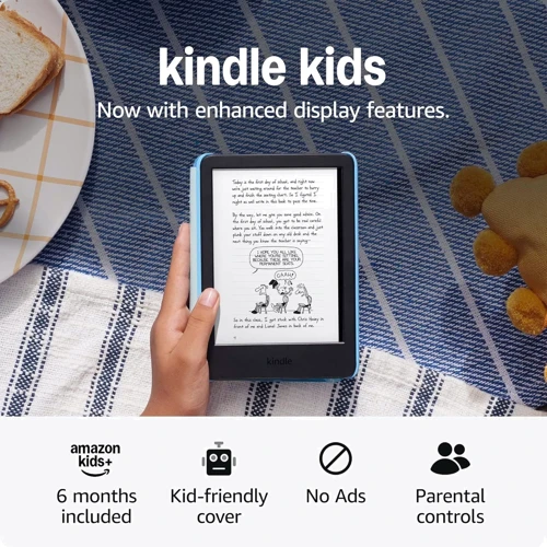 Електронна книга Amazon Kindle 11th Gen. 2024 Kids Edition 16Gb Ocean Explorer: Екран 6" e-paper display technology with built-in light, 300 ppi