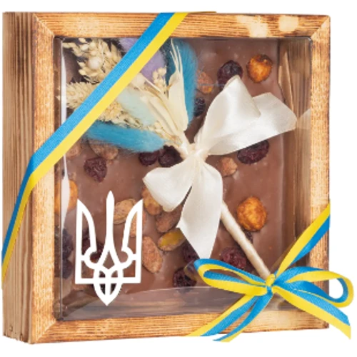 Шоколад молочный Laviva Chocolate "Mini Flower Ukraine" 33.6% Milk chocolate 170 г (UA-0003)