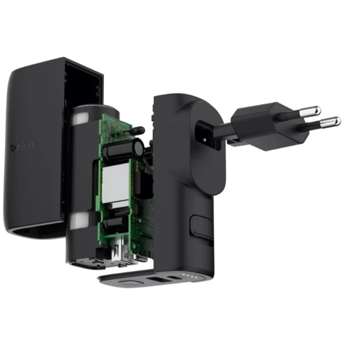 Зарядное устройство Belkin Wall Charger USB+USB-C 25W/Power Bank 5000mAh Black (BPZ003BT1MBK-B6): Количество USB-портов 2