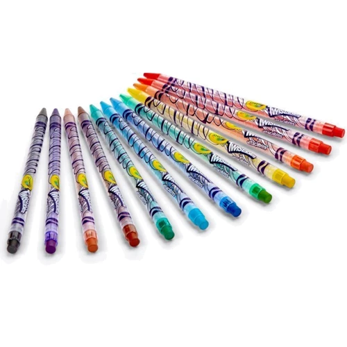 Набір олівців двосторонніх Crayola Твіст з гумкою 12 шт (256360.024): Кількість кольорів 12