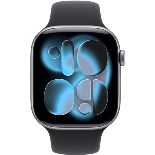 Apple Watch Series 11 GPS + Cellular 42mm Space Grey Aluminium Case with Black Sport Band - M/L (MF8C4)