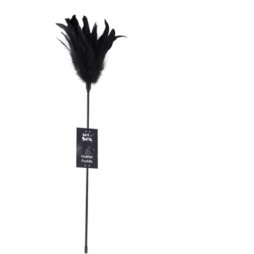 Щекоталка черная Art of Sex - Feather Paddle, перо молодого петуха