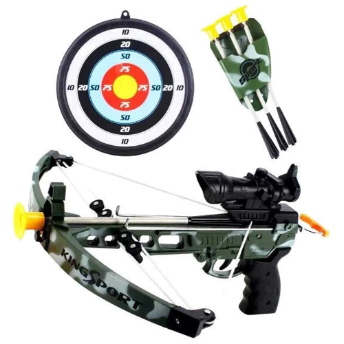 Арбалет детский, лазерный прицел, стрелы на присосках, мишень (35881L: Производитель Noname