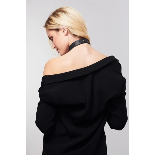 Чокер з кільцем і довгим пензликом Bijoux Indiscrets MAZE (чорний)