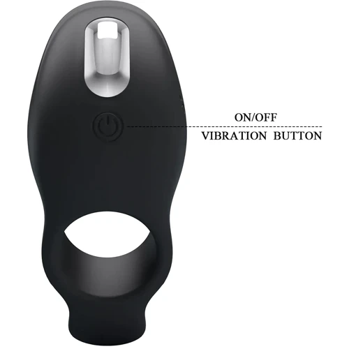 Виброкольцо LYBAILE Pretty Love Vibration Penis Sleeve Black (BI-210198)