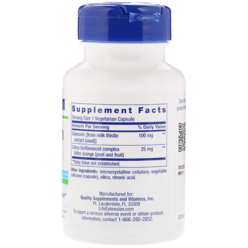 Life Extension Silymarin 100 mg 90 Veg Caps Силімарин: Форма випуску капсули