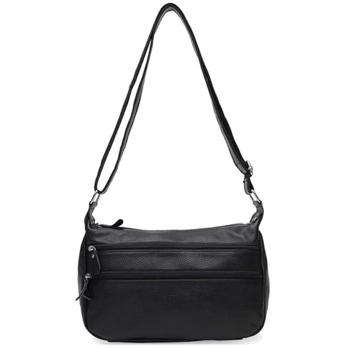 Женская сумка через плечо Borsa Leather черная (K1028a-black)