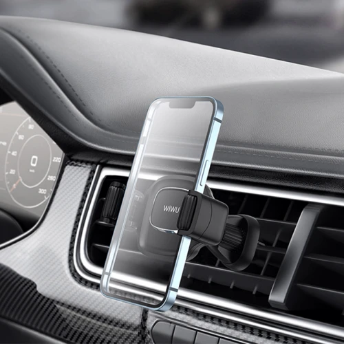 Держатель WIWU Car Holder Air Vent Handsfree Shockproof CH009 Black фото 7