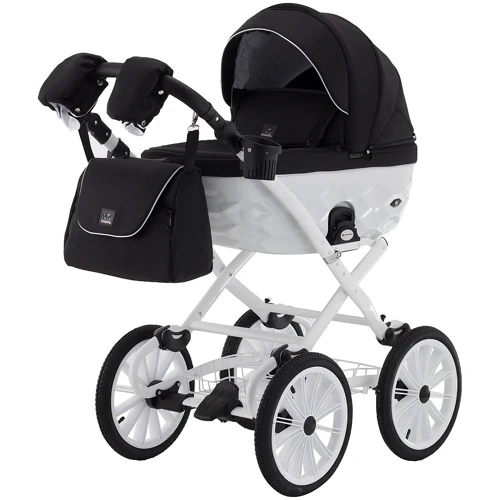 Коляска 2 в 1 Adamex Chantal Retro C6 черный с белым (623676): Тип коляски универсальная коляска (2-в-1)