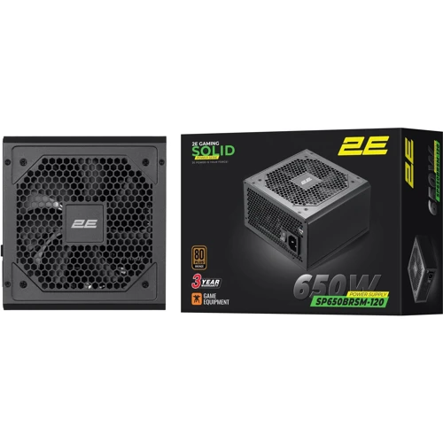 Блок живлення 2E GAMING Solid Power (650W) (2E-SP650BRSM-120): ККД,% 80