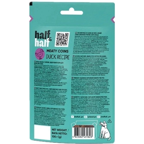 Ласощі Half & Half для собак у формі м'ясних монеток з качкою 100 г (4823082431823): Виробник Half&Half