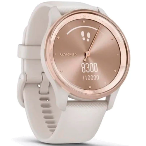 Смарт-часы Garmin Vivomove Trend Peach Gold Stainless Steel Bezel with Ivory Case and Silicone Band (010-02665-01): Материал корпуса Нержавеющая сталь