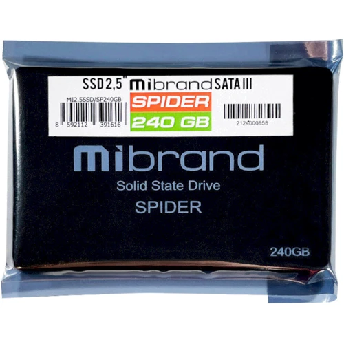Wibrand Spider 240GB 2.5 (WI2.5SSD/SP240GB): Обсяг 240 ГБ
