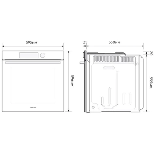 Духовой шкаф электрический Samsung NV7B4125ZAK/WT: Гриль есть, электрический