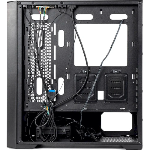 Корпус QUBE ARGON ARGB Black (ARGON_F1AU3): Материал передней панели пластик и сталь