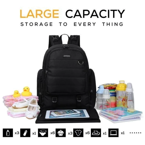 Рюкзак для мами Mommore чорний (MM0090004A001)