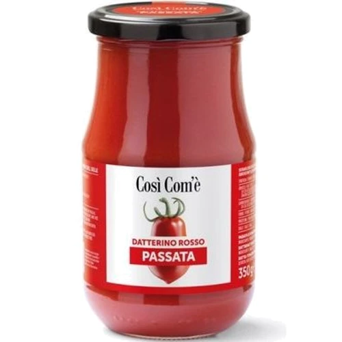 Томатне пюре Cosi' Com'e' Пасата з томатів Черрі Даттерино червоних 350 г (8017995100327)
