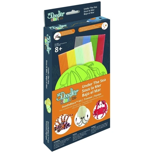 Набор аксессуаров для 3D-ручки 3Doodler Start - Водный Мир (48 стержней, 2 шаблона): Вид Творчество в 3D