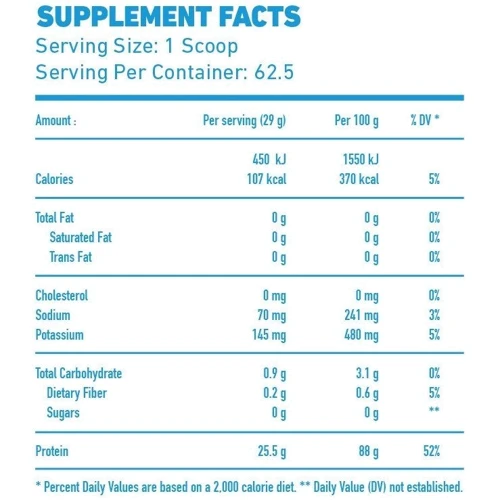 Протеин MEX Isolate Pro 1816 g /62.5 servings/ Chocolate: Вид Изоляты