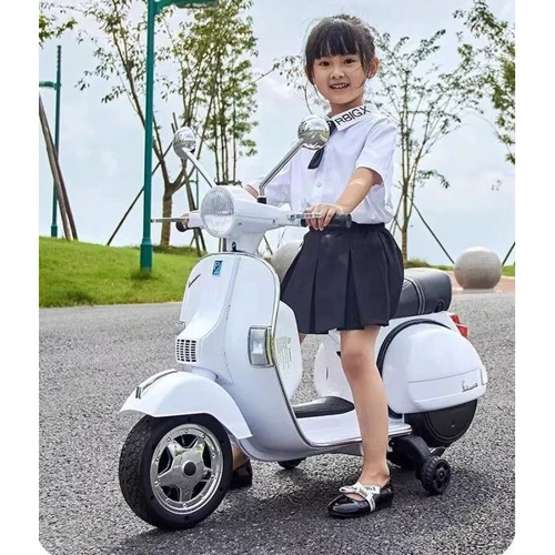 Детский электромотоцикл скутер Bambi Racer VESPA белый (M 4939EL-1): Вид мотоцикл
