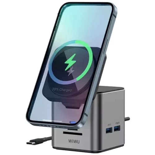 Зарядное устройство WIWU Wireless Charger Wi-W025 Cube 9in1 Gray: Количество USB-портов 3