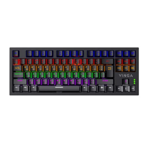 Клавиатура Vinga KBGM-110 87 key LED Blue Switch USB Black (KBGM-110 Black): Интерфейс подключения USB