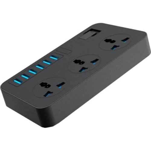 Мережевий фільтр Voltronic TВ-Т09, 3роз, 6*USB Black (ТВ-Т09-Black): Кількість розеток, шт 3