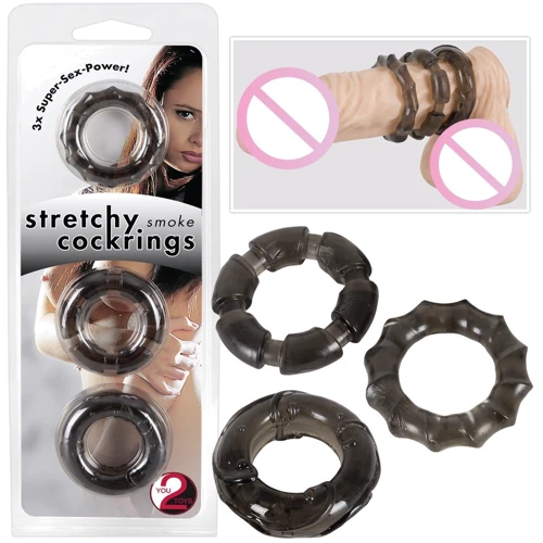 Набор эрекционных колец Orion - Stretchy Cock Rings, smoke