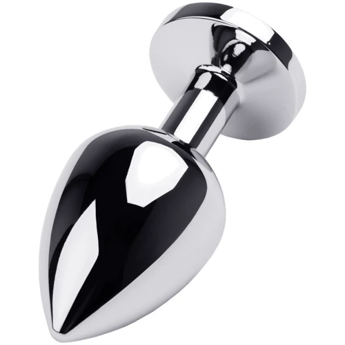 Анальная пробка с кристаллом Metal By Toyfa Silver Anal Plug Ruby