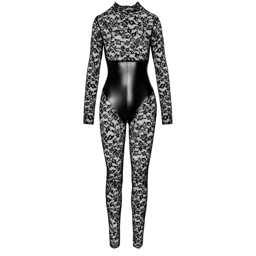 Комбинезон Noir Handmade F299 Enigma lace catsuit with underbust bodice Black, M