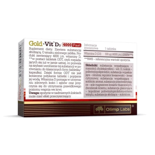 Olimp Gold-Vit D3 4000 Fast витамин D3 90 таблеток: Форма выпуска Таблетки для рассасывания